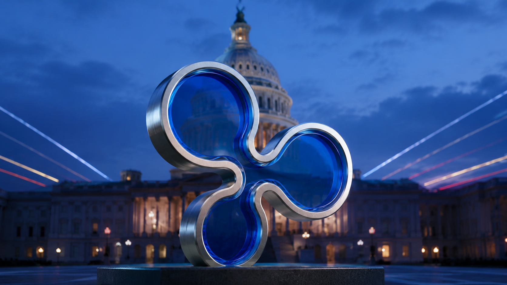 Ripple-Logo vor dem US-Kapitol zur Abstimmung über den CLARITY Act