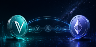VeChain will elf Ethereum-Upgrades in einem Hard Fork bündeln VeChain und Ethereum sind über eine digitale Blockchain-Brücke miteinander verbunden.