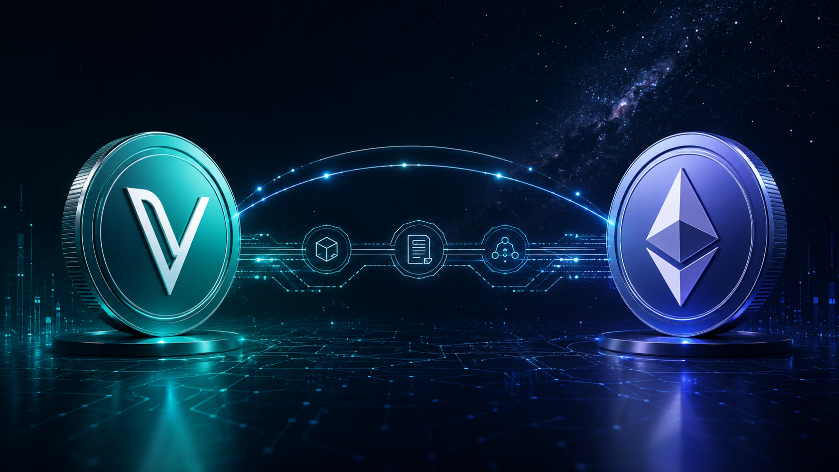 VeChain und Ethereum sind über eine digitale Blockchain-Brücke miteinander verbunden.