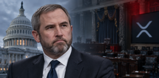 Ripple-Chef rechnet mit Demokraten nach CLARITY Act-Scheitern ab Ripple-CEO Brad Garlinghouse vor dem US-Kapitol nach dem Scheitern des CLARITY Act