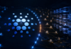 Cardano verhindert Governance-Blockade: Weg für Leios ist frei Cardano-Symbol vor einem digitalen Netzwerk zur Governance-Abstimmung und zum Leios-Upgrade