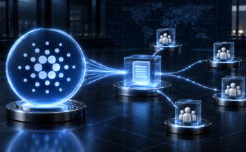 Cardano-Symbol mit vernetzten Entwicklungsknoten zur Dezentralisierung der Plutus-Entwicklung