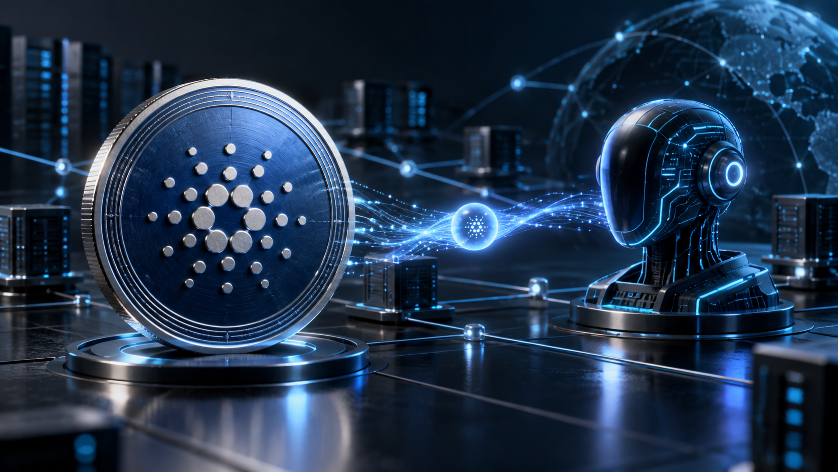 Cardano-Coin und KI-Agent bei einer automatisierten ADA-Zahlung über x402