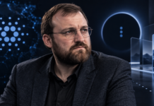 Charles Hoskinson vor stilisierten Symbolen von Cardano und Midnight