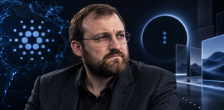 Cardano-Gründer will 10 Midnight-Projekte mit Milliardenbewertung aufbauen Charles Hoskinson vor stilisierten Symbolen von Cardano und Midnight
