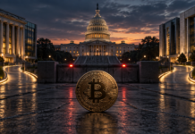 CLARITY Act gescheitert: Wie es für Bitcoin und Krypto weitergeht Bitcoin vor dem US-Kapitol nach dem Scheitern des CLARITY Act im Senat
