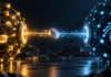 Illustration eines einzelnen Testtokens auf einem Datenpfad zwischen der BNB Smart Chain und IOTA.