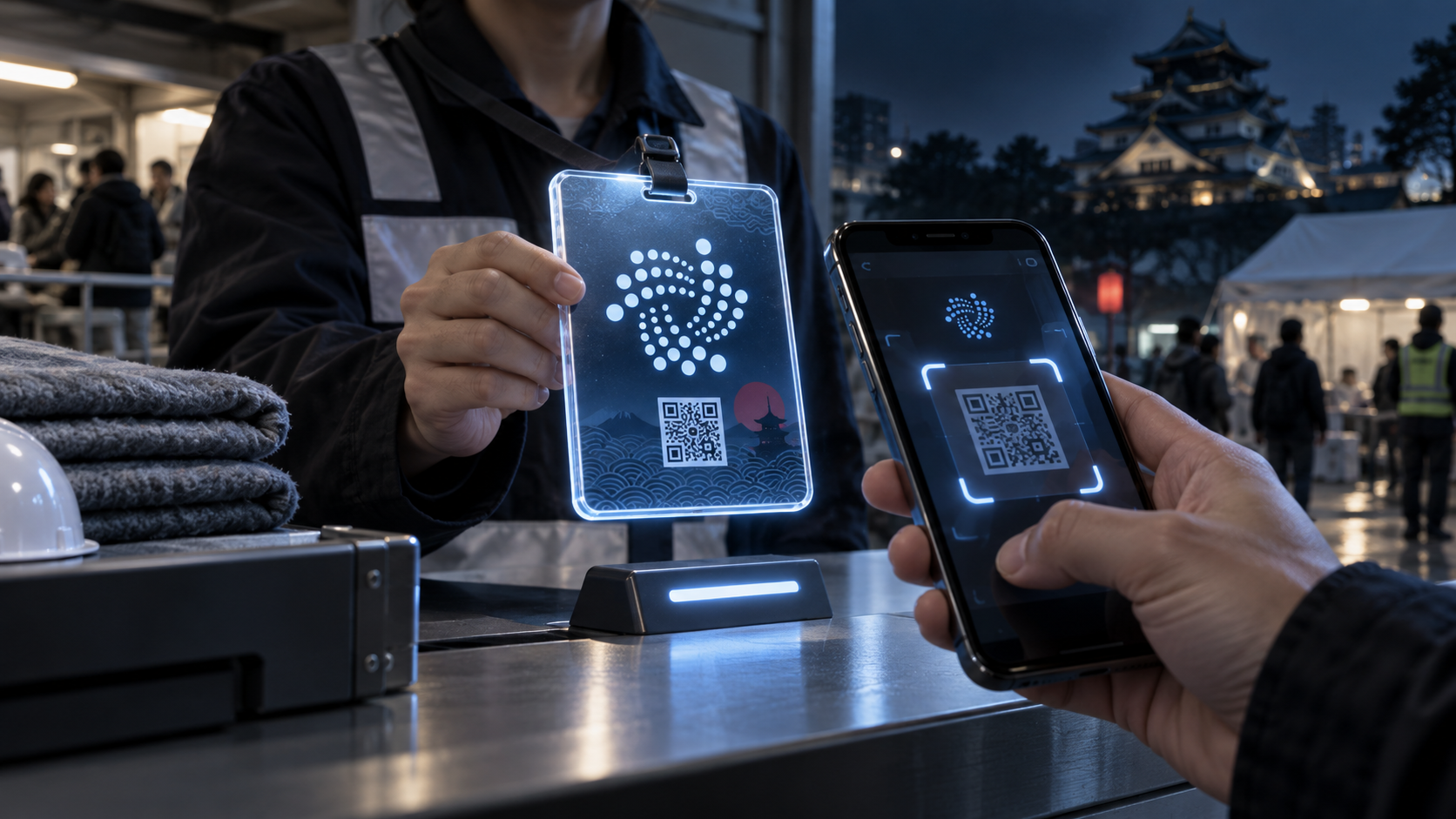 IOTA-basierter digitaler Identitätsnachweis wird in einer japanischen Notunterkunft per QR-Code überprüft