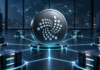 IOTA aktiviert Protokollversion 34 im Mainnet: Das ändert sich IOTA-Logo auf einer digitalen Münze, die mit mehreren Serverknoten des Mainnets verbunden ist