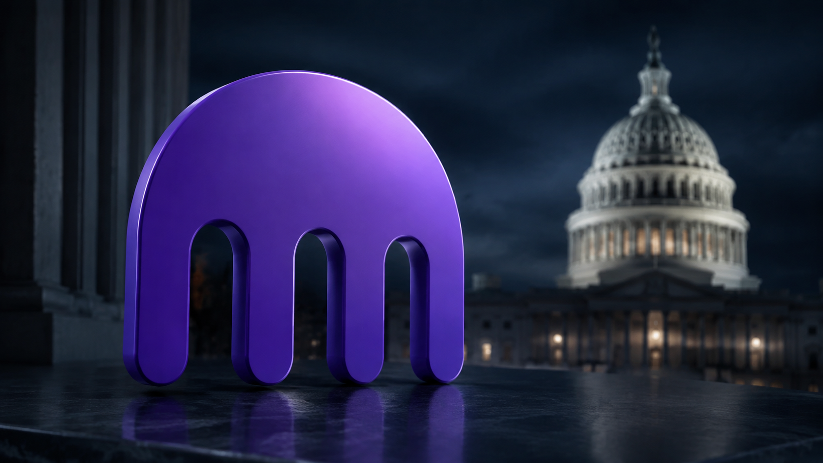 Kraken-Symbol vor dem US-Kapitol zum CLARITY Act
