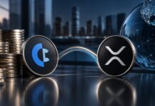 Clearpool- und XRP-Symbole vor Finanzkulisse als Darstellung der geplanten Expansion auf den XRP Ledger