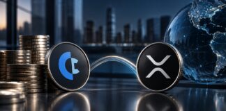 Millionenschweres Kreditprotokoll plant Expansion auf Ripple’s XRP Ledger Clearpool- und XRP-Symbole vor Finanzkulisse als Darstellung der geplanten Expansion auf den XRP Ledger
