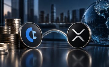Millionenschweres Kreditprotokoll plant Expansion auf Ripple’s XRP Ledger Clearpool- und XRP-Symbole vor Finanzkulisse als Darstellung der geplanten Expansion auf den XRP Ledger