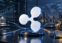 Ripple-Logo vor visualisierten Treasury-, KI- und Governance-Prozessen