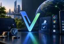 VeChain: Terrademia erweitert Wallet-Kontrolle und VeBetterDAO-Voting VeChain-Logo mit Wallet, Coins und Login-Symbolen als Illustration für Terrademias neue Wallet- und Konto-Funktionen.