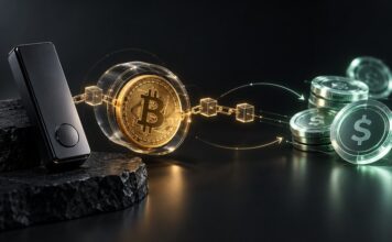 Ledger-Hardware-Wallet mit Wrapped Bitcoin als Sicherheit und Stablecoins für einen Krypto-Kredit über Morpho