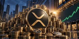 XRP-Symbol vor einem großen Bestand an XRP-Coins als Darstellung der geplanten Evernorth-Treasury