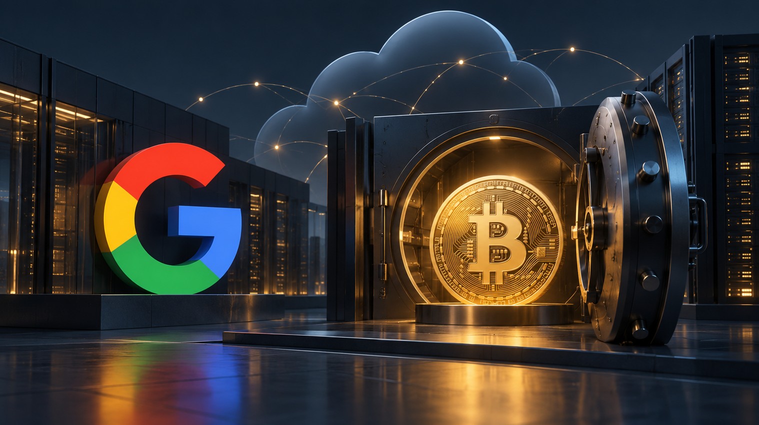 Bitcoin und Google Logo
