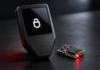 Trezor warnt: Diese Kunden sollen ihre Krypto-Guthaben sofort sichern Symbolische Trezor-Hardware-Wallet neben einer kleinen Platine mit roter Kontrollleuchte auf dunklem Untergrund.