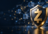 Zcash aktiviert NU7 im Testnet – Mainnet-Start rückt näher Zcash-Schild vor einem digitalen Blockchain-Netzwerk nach der Aktivierung des NU7-Upgrades im Testnet