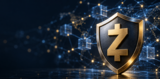 Zcash aktiviert NU7 im Testnet – Mainnet-Start rückt näher Zcash-Schild vor einem digitalen Blockchain-Netzwerk nach der Aktivierung des NU7-Upgrades im Testnet